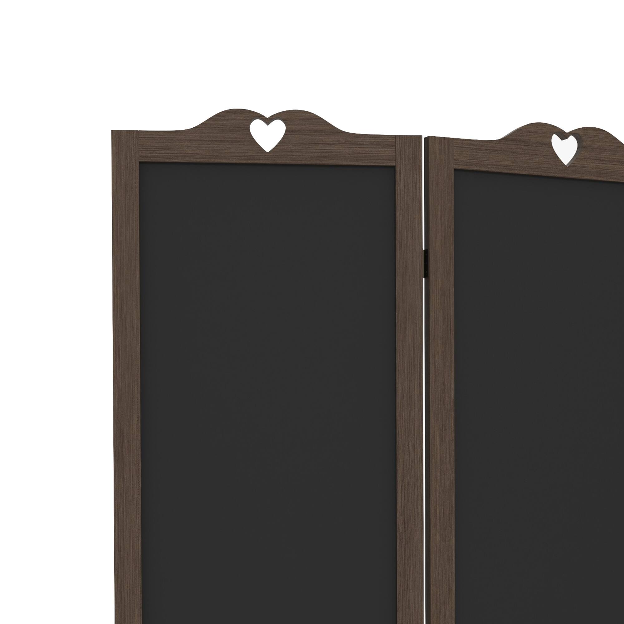 Alt View 7. Homcom - Folding Room Divider with Blackboard, Tall Freestanding Privacy Screen Panels for Bedroom or Office - Walnut.