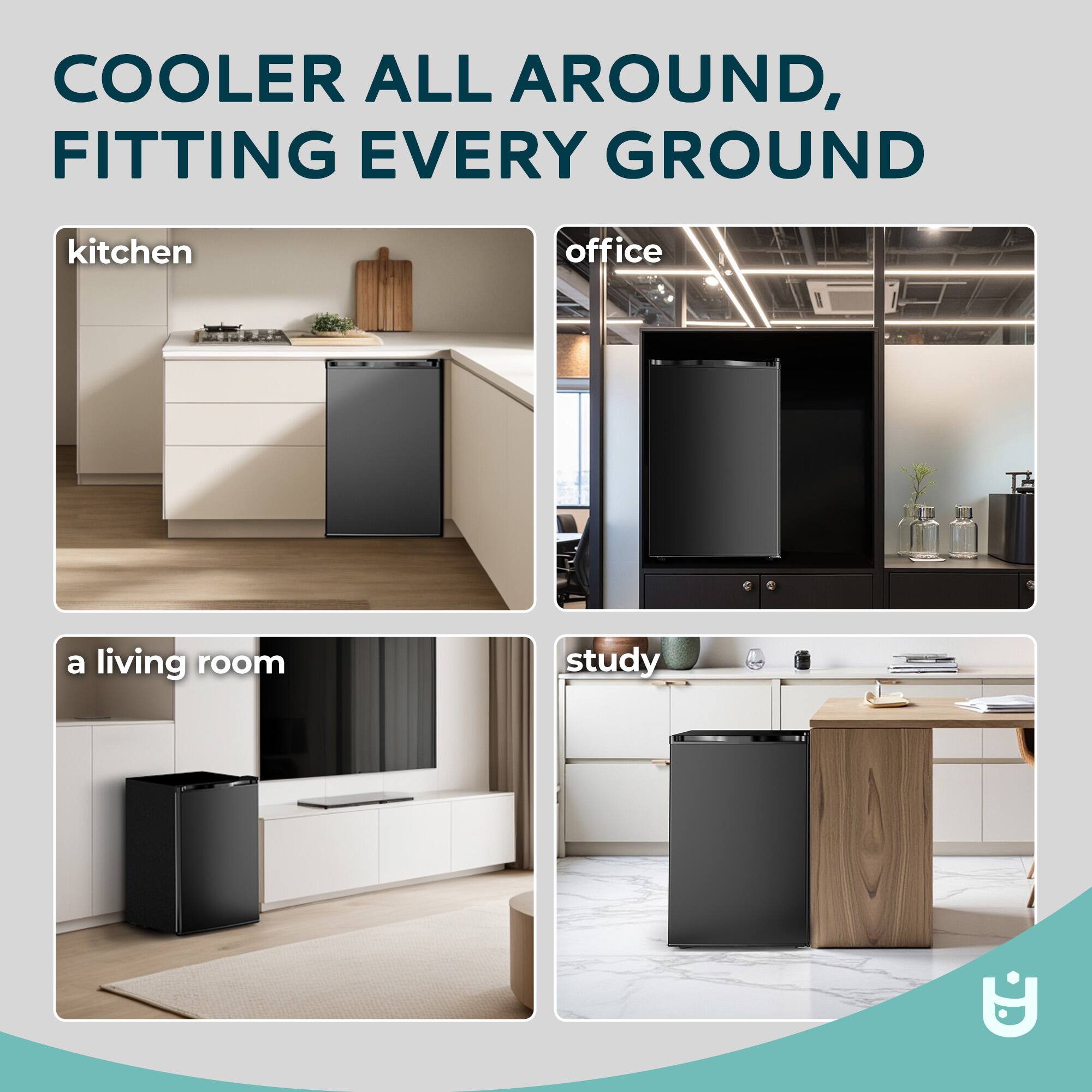 COOLER ALL AROUND, FITTING EVERY GROUND

kitchen

office

a living room

study