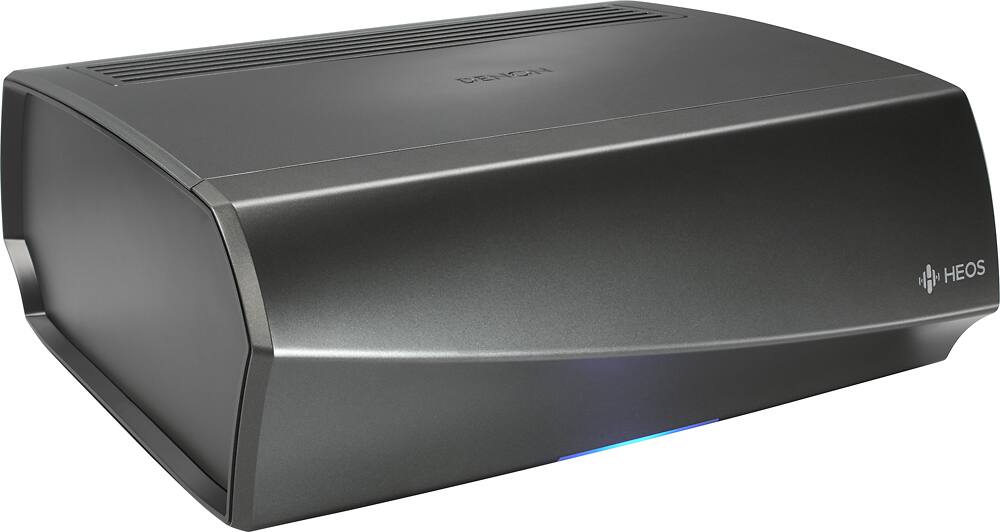 Angle. Denon - HEOS AMP HS2SR 200W 2.1-Ch. Wireless Class D Amplifier - Black and Gunmetal.