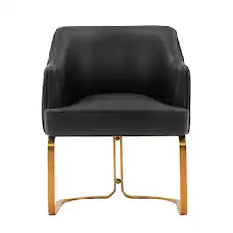 Manhattan Comfort - Raya Modern Wood Vegan Leather Dining Chair - Black