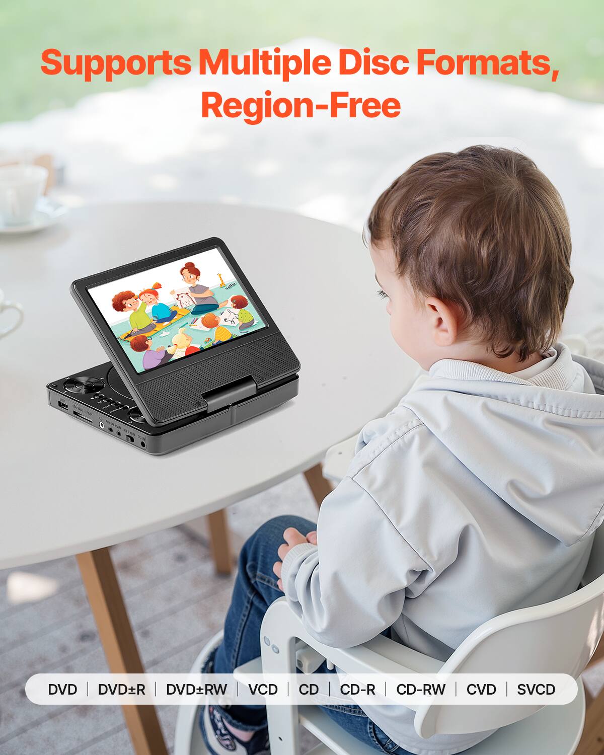 Supports Multiple Disc Formats, Region-Free

DVD | DVD±R | DVD±RW | VCD | CD | CD-R | CD-RW | CVD | SVCD