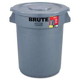 RubberMaid - Brute Container with Lid, 32 gal, Plastic, Gray