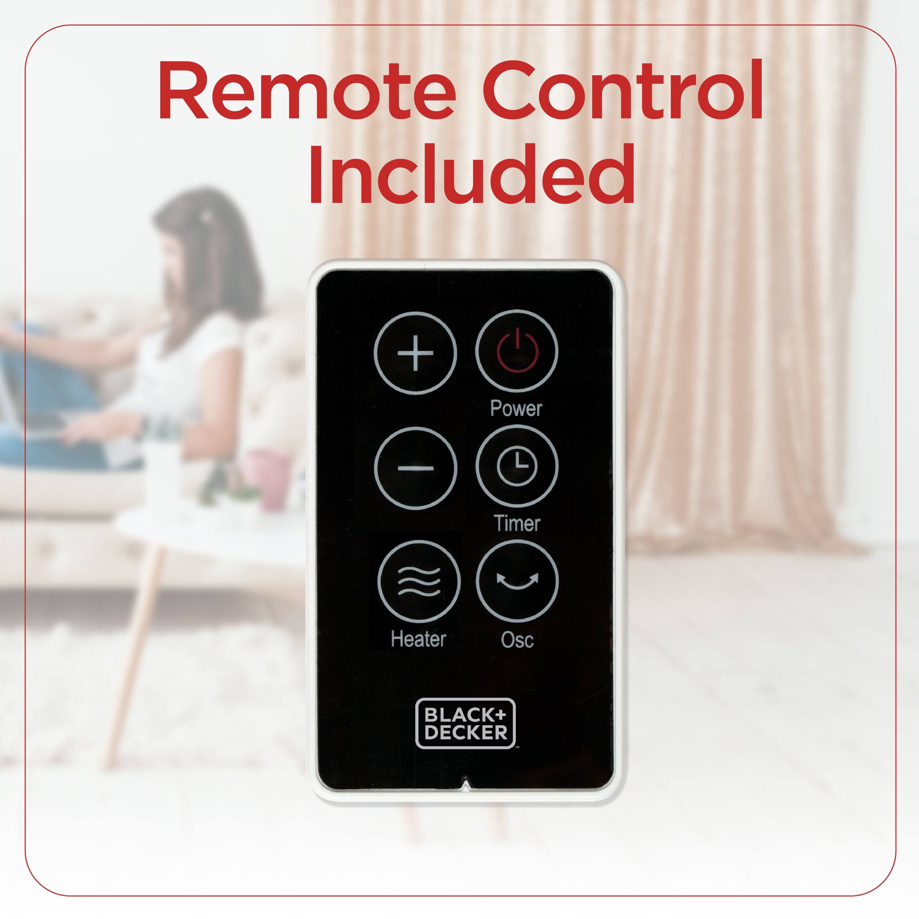 Remote Control Included, Power, Timer, Heater, Osc, BLACK+ DECKER