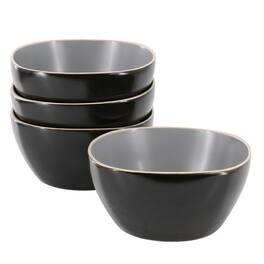 Gibson - Hometrends Soho Lounge 4 Piece 6 Inch Stoneware Bowl Set in Grey - Gray