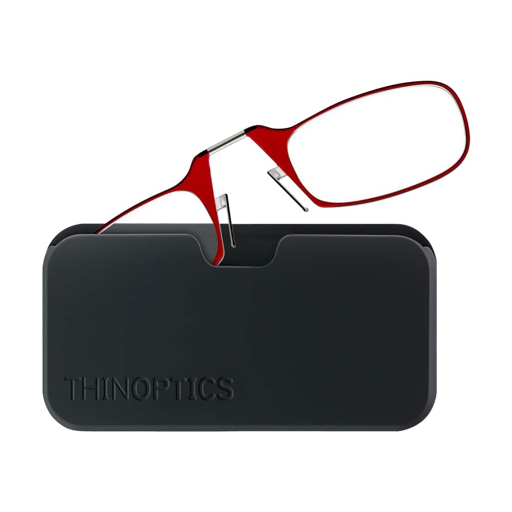 ThinOPTICS Universal Pod Case and Reading Glasses Ruby Red/Black