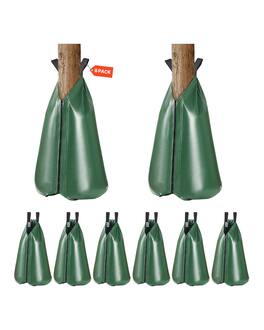 VEVOR - Tree Watering Bag, 8 Packs 20 Gallons Watering Bags for New Trees, 5-9 Hours Slow Release Refillable Drip Irrigation Bag - Green