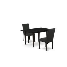 East West Furniture - Dining Table- Dining Chairs - Brown