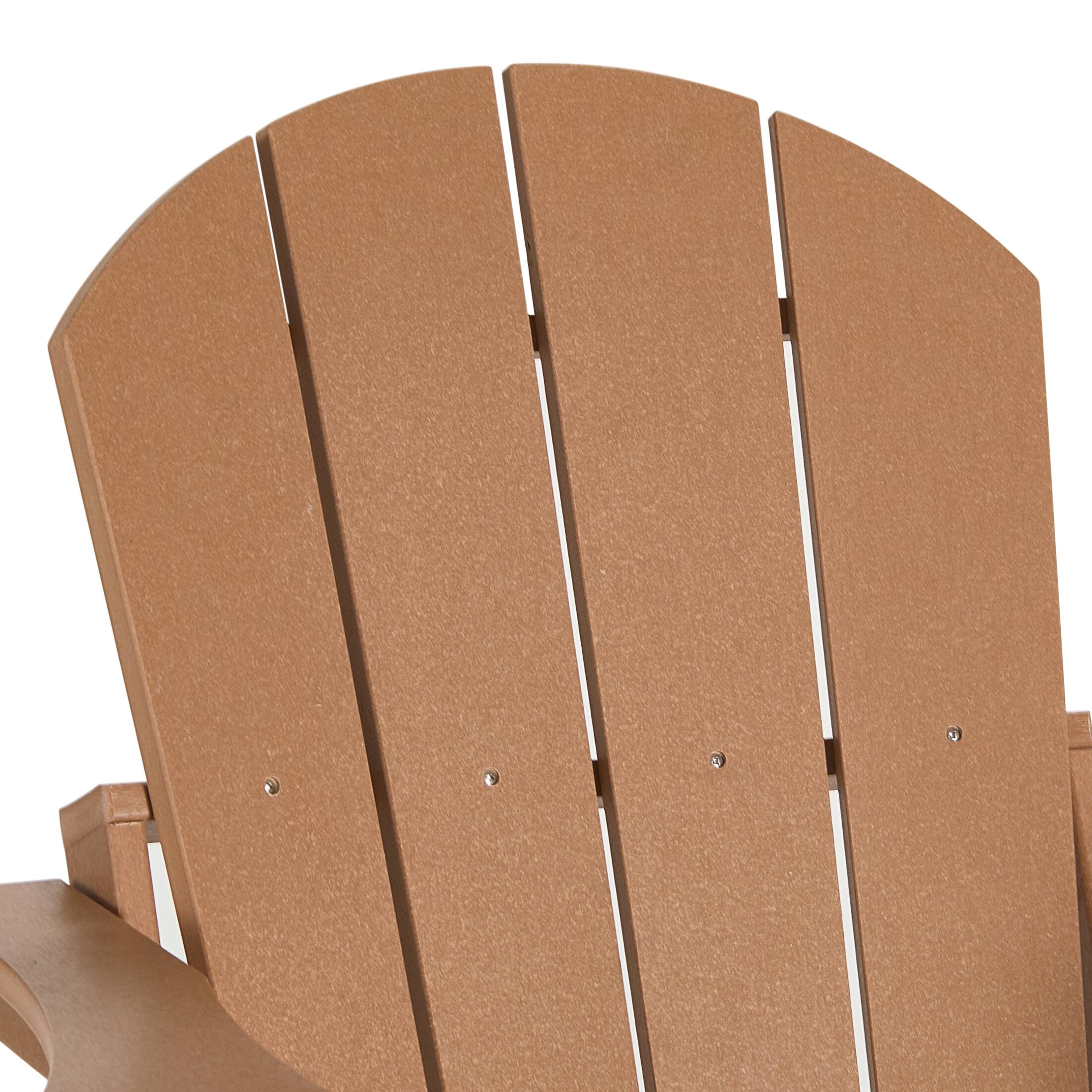 Alt View 7. WestinTrends - WestinTrends Malibu Outdoor HDPE Folding Poly Adirondack Chairs (Set of 2) - Teak.