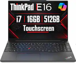 Lenovo - ThinkPad E16 Gen 1 16" Touch-Screen Laptop - Intel Core i7 - 16GB RAM - 512GB SSD - Backlit - Fingerprint - Win11Pro - Jet Black