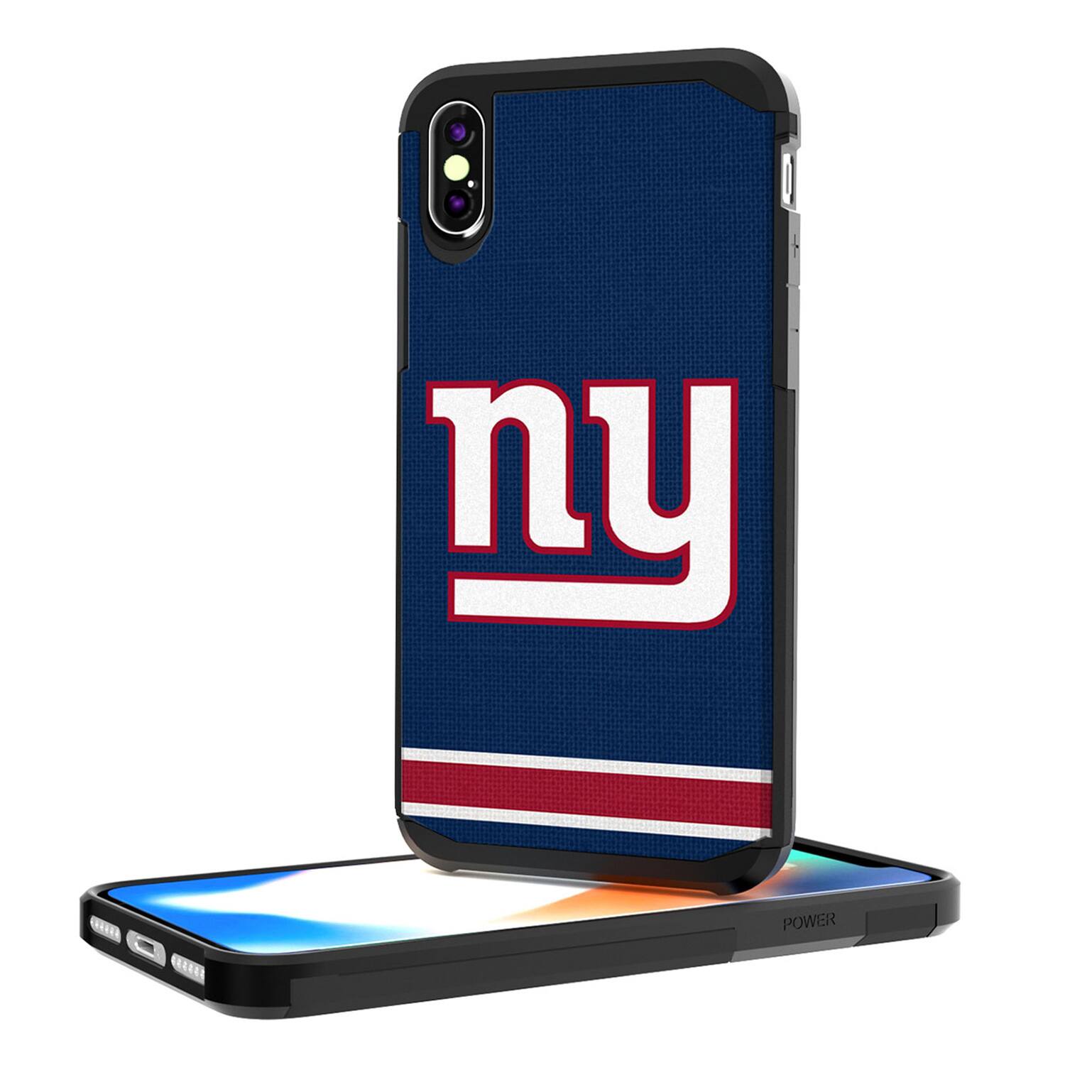 Alt View 2. Keyscaper - New York Giants iPhone Rugged Stripe Design Case - 15 Pro Max - Multicolor.