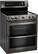 Angle. LG - 7.3 Cu. Ft. Self-Cleaning Freestanding Double Oven Electric Range with ProBake Convection - Black Stainless Steel.