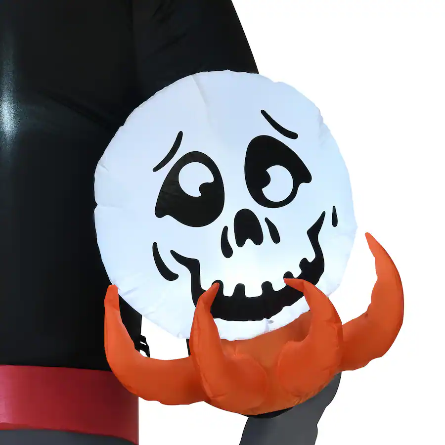 Homcom 12ft Halloween Inflatables Outdoor Decorations, Pumpkin Reaper ...