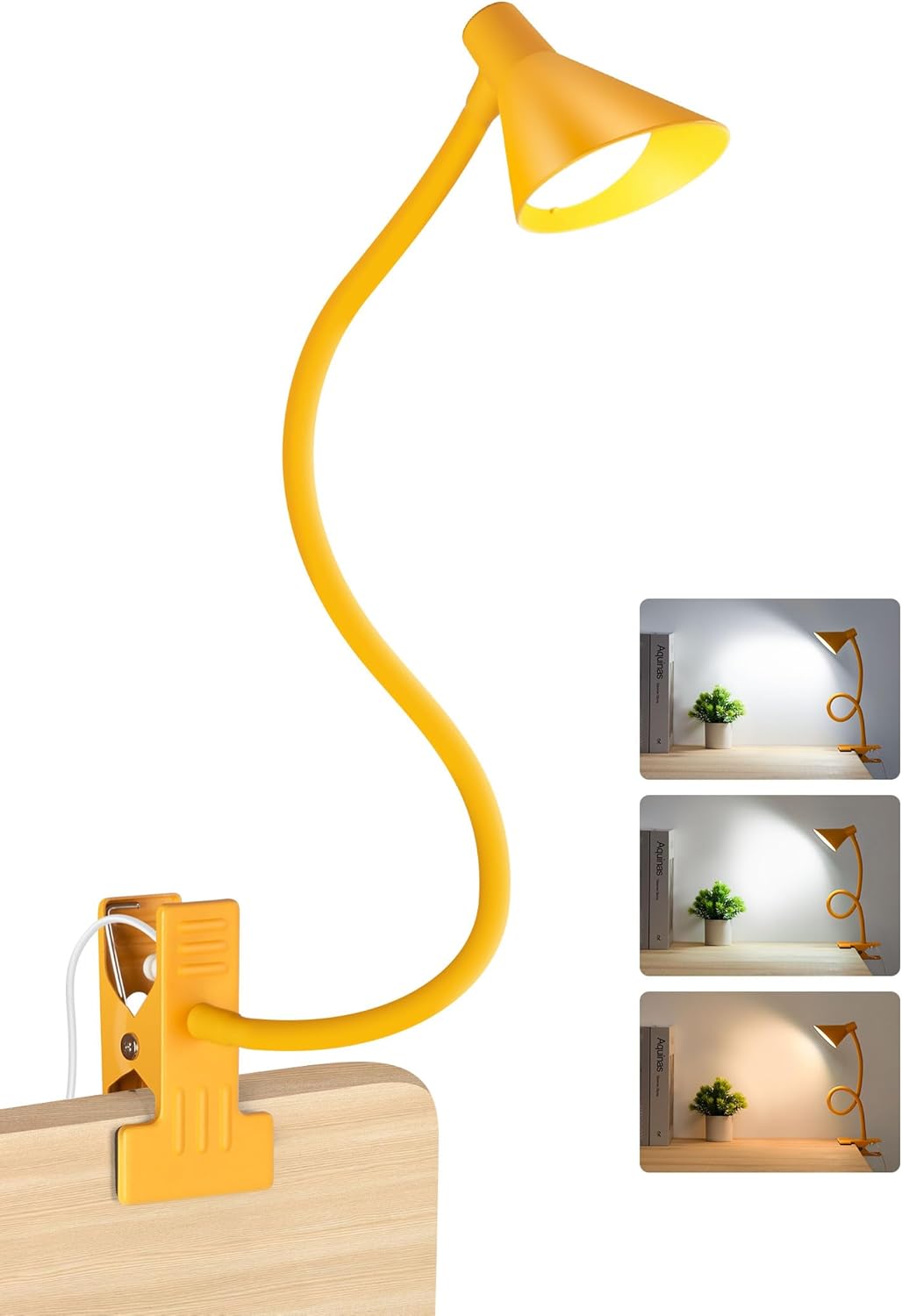 Cozy Serene Black white Light Reading Light USB Clamp Flexible METAL ...