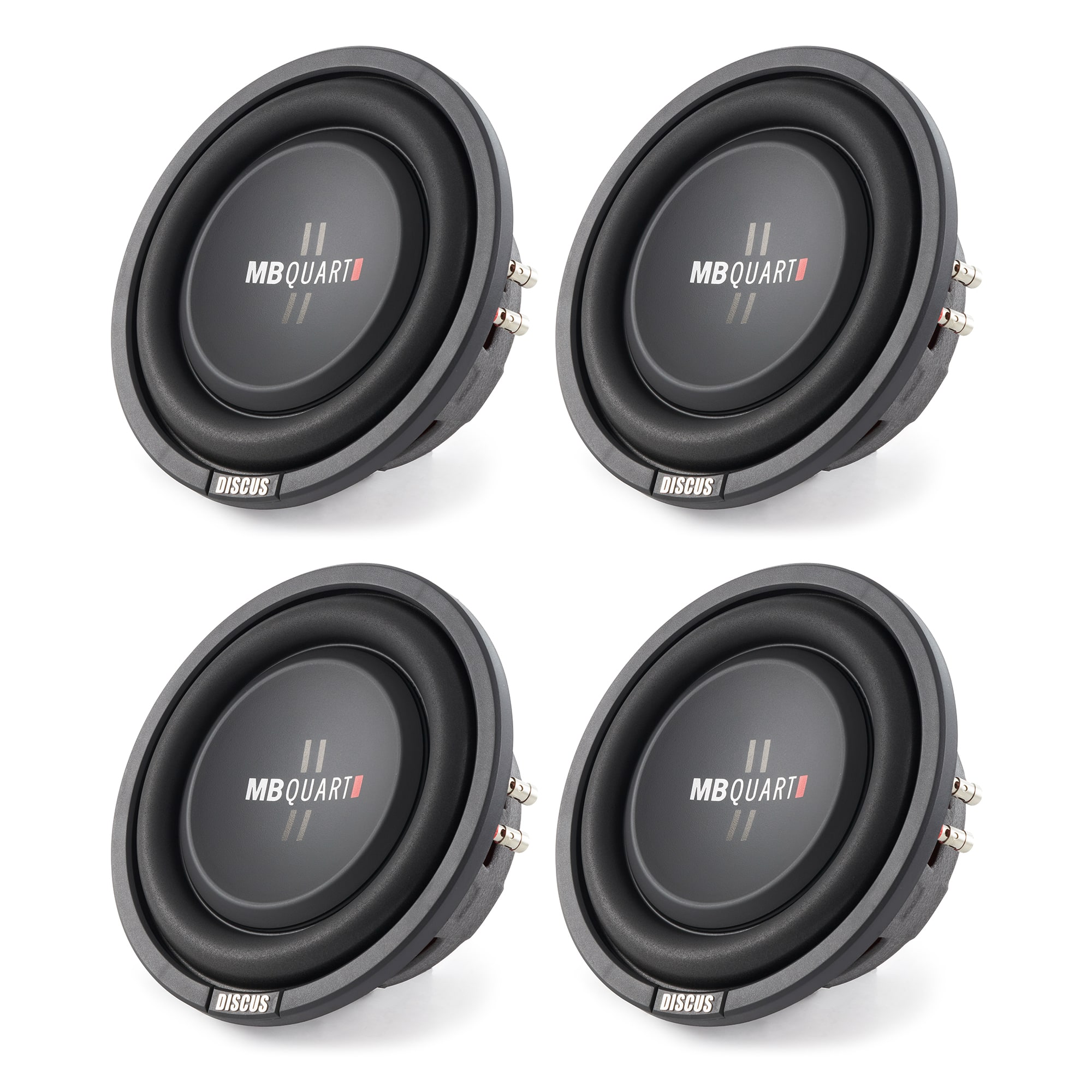 MB Quart - DS1-204 400 Watt 8 Inch Shallow Slim Subs DVC Car Subwoofers (Set of 4) - Black