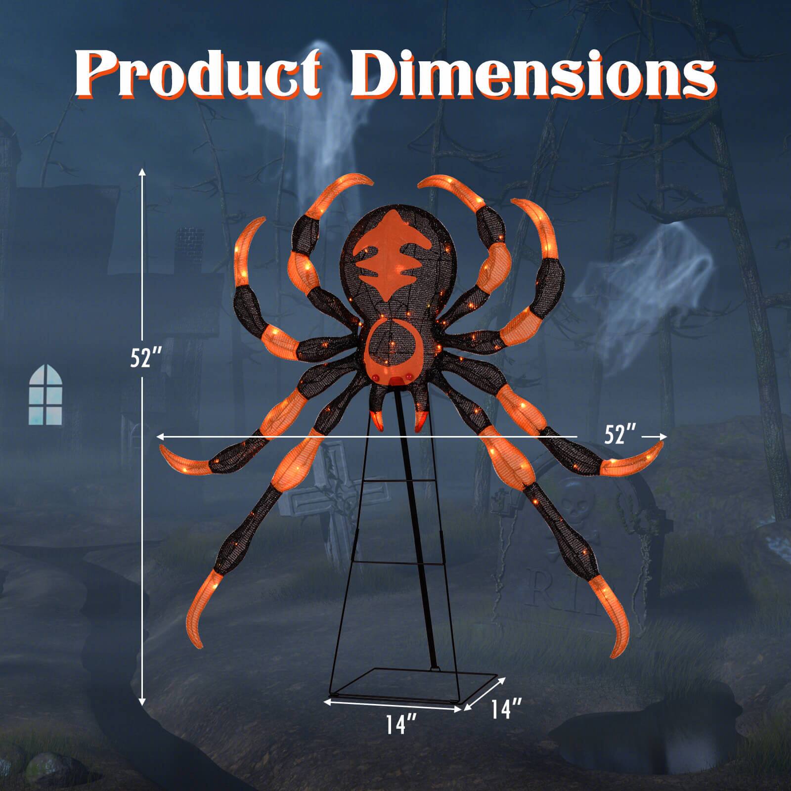 Product Dimensions  
52" x 52" x 14" x 14"