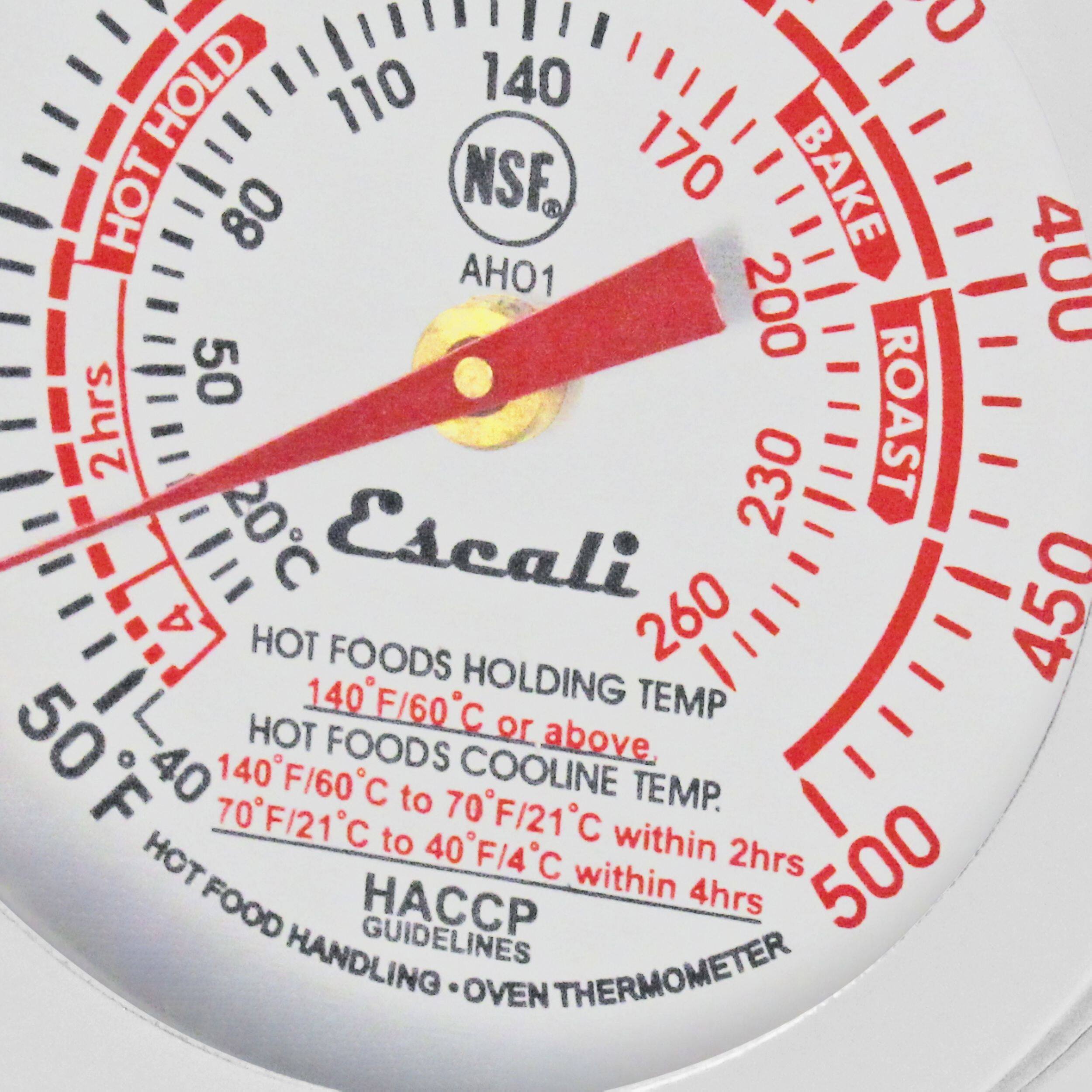 HOT FOODS HOLDING 140°F/60°C or above.

HOT FOODS COOLINE TEMP. 140°F/60°C to 70°F/21°C within 2hrs

HOT FOODS COOLINE TEMP. 70°F/21°C to 40°F/4°C within 4hrs

HACCP GUIDELINES

OVEN THERMOMETER