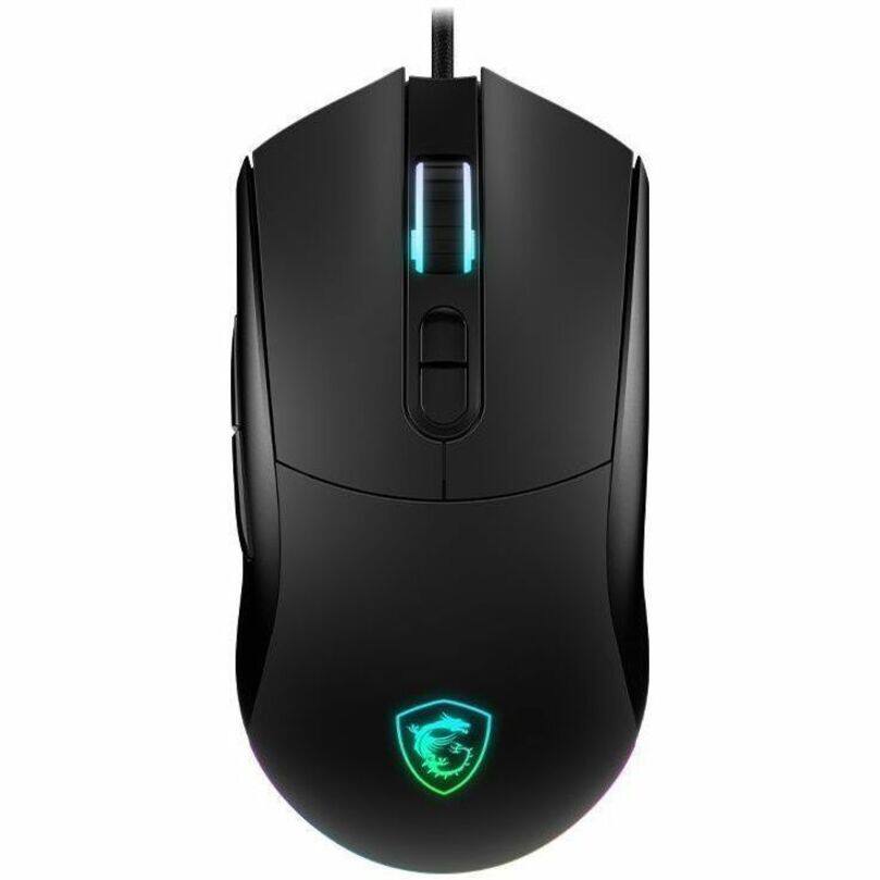 Alt View 1. MSI - MSI FORGE GM320 Gaming Mouse - Optical - Cable - Black - USB 2.0 - 12800 dpi - 7 Button(s) - Left-handed - 1 - Black.