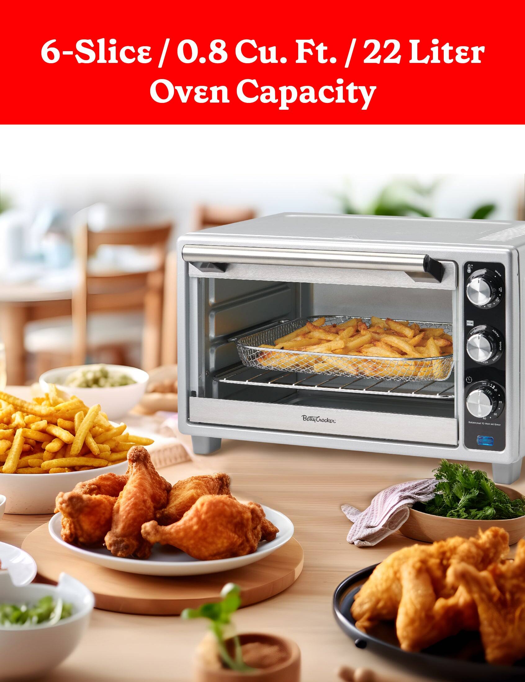6-Slice / 0.8 Cu. Ft. / 22 Liter Oven Capacity