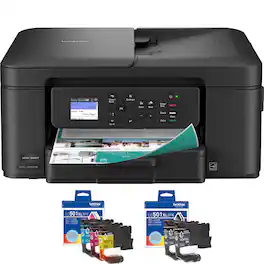 Brother - Work Smart 1360 Wireless Color Inkjet All-in-One Printer + Color Cartridges