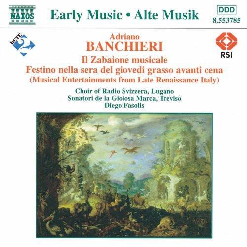 Early Music • Alte Musik

Adriano BANCHIERI
Il Zabaione musicale
Festino nella sera del giovedì grasso avanti cena
(Musical Entertainments from Late Renaissance Italy)

Choir of Radio Svizzera, Lugano
Sonatori de la Gioiosa Marca, Treviso
Diego Fasolis

NAXOS
8.553785
RSI