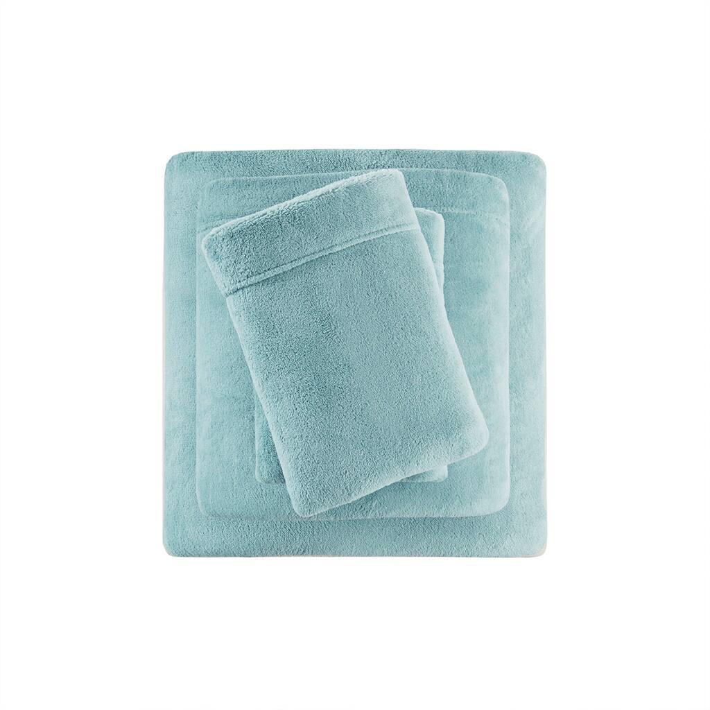 Gracie Mills - Dashiell Micro Plush Sheet Set - Aqua
