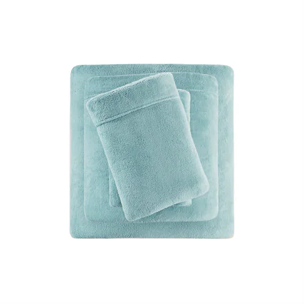 Front. Gracie Mills - Gracie Mills Dashiell Micro Plush Sheet Set - Aqua.