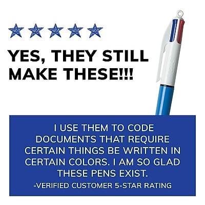 YES, THEY STILL MAKE THESE!!!

I USE THEM TO CODE DOCUMENTS THAT REQUIRE CERTAIN THINGS BE WRITTEN IN CERTAIN COLORS. I AM SO GLAD THESE PENS EXIST.

-VERIFIED CUSTOMER 5-STAR RATING