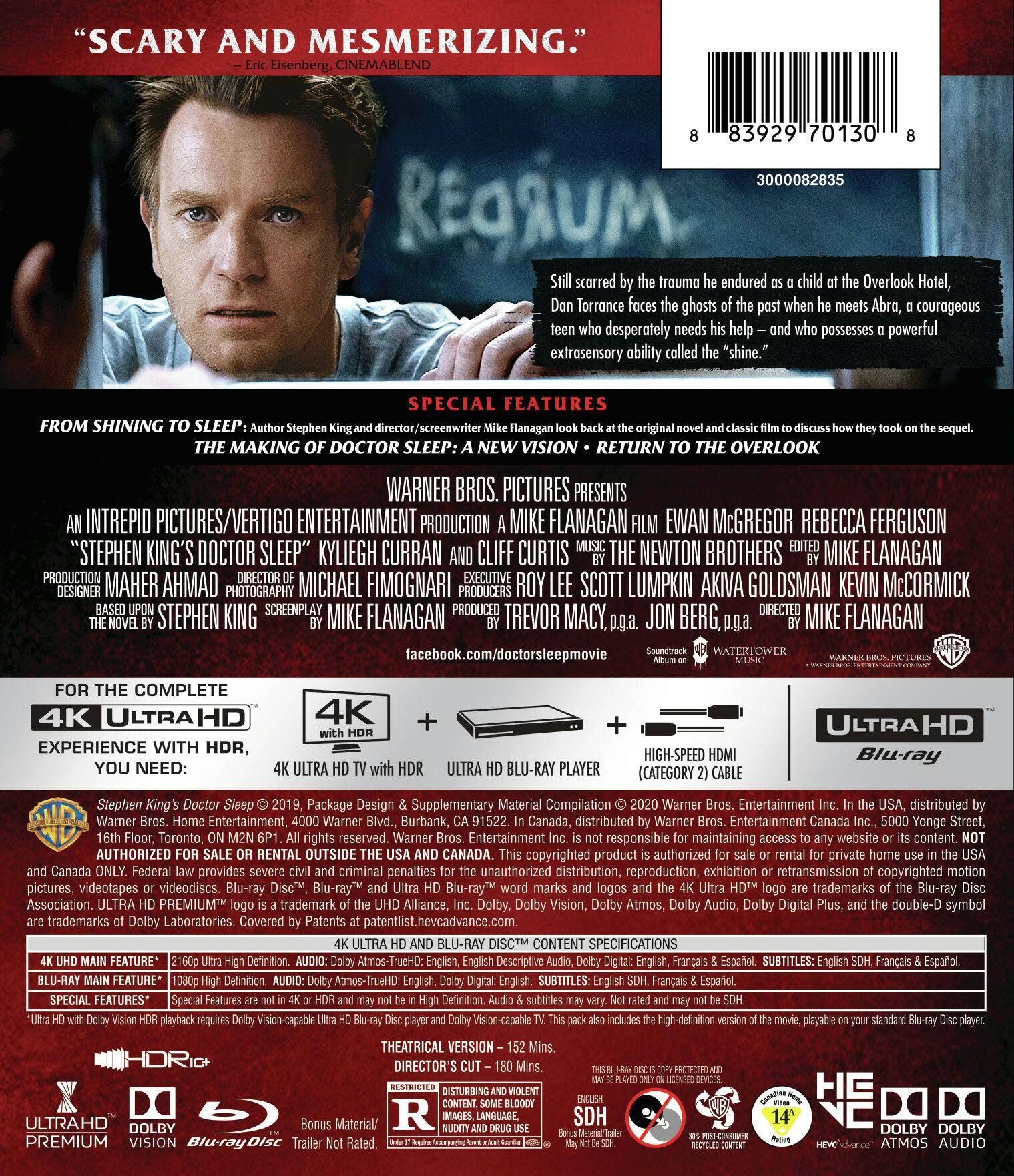 Back. Doctor Sleep (4K Ultra HD + Blu-ray) [UHD].