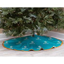 Pegasus - Miami Dolphins Micro Plush Christmas Tree Skirt - Teal