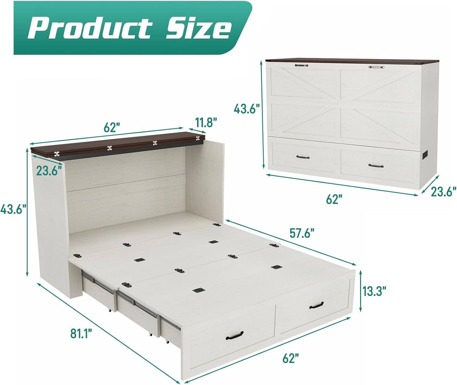 Product Size

62" x 23.6" x 43.6" x 11.8" x 81.1" x 57.6" x 13.3"