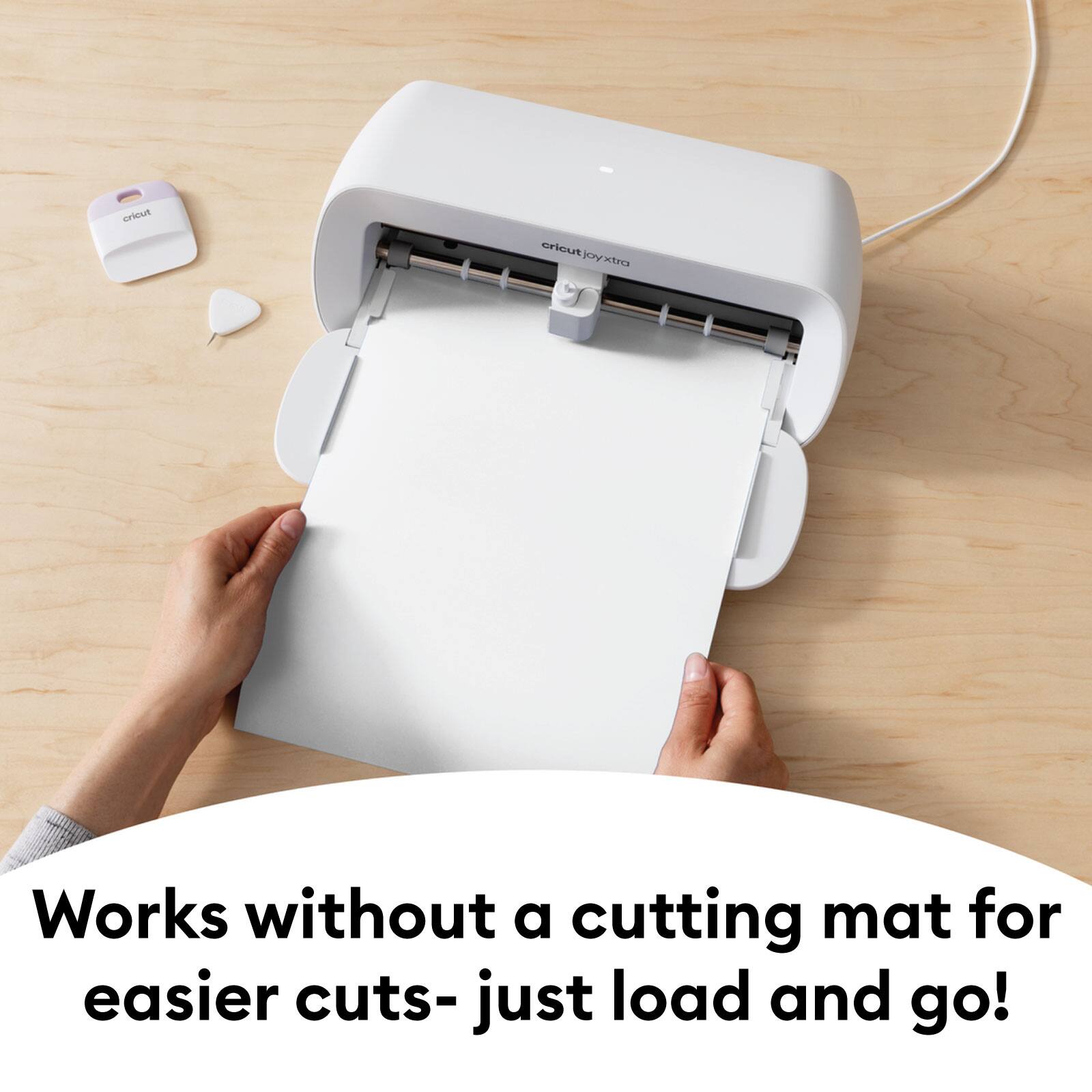 Cricut Joy Xtra Works without a cutting mat for easier cuts- just load and go!