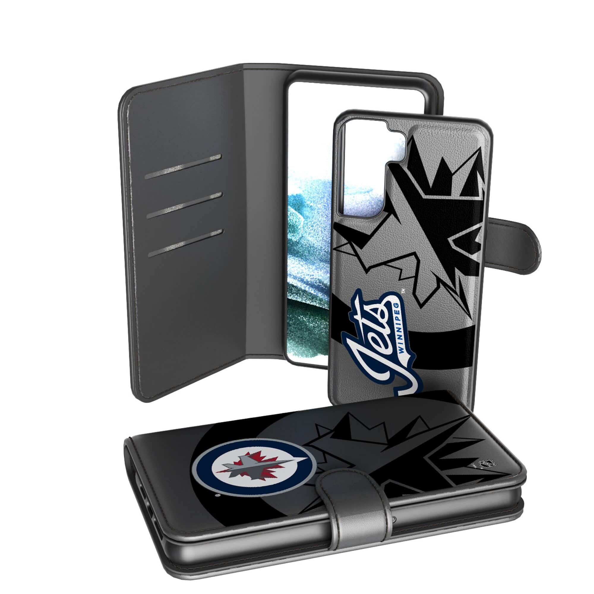 Keyscaper - NHL - Winnipeg Jets Samsung Galaxy Mono Tilt Wallet Case - S10 Plus - Multicolor