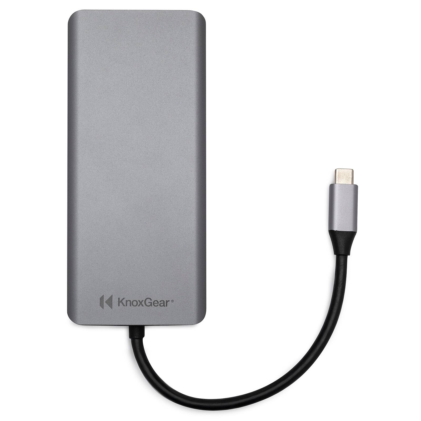 Back. Knox - Knox Gear Kernel 13-in-1 USB-C PD Multiple Display Charging Port Hub - Gray.