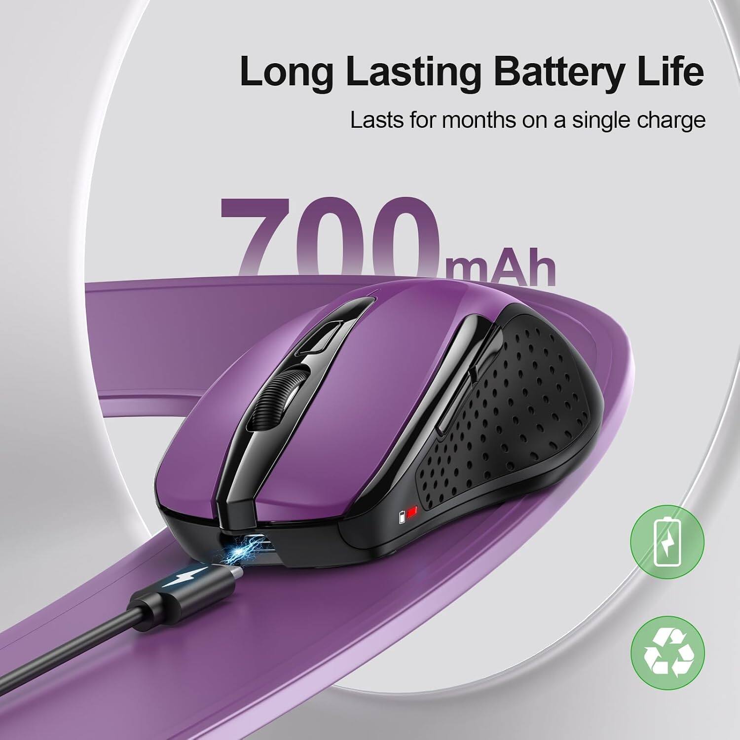 Long Lasting Battery Life  
Lasts for months on a single charge  
700 mAh
