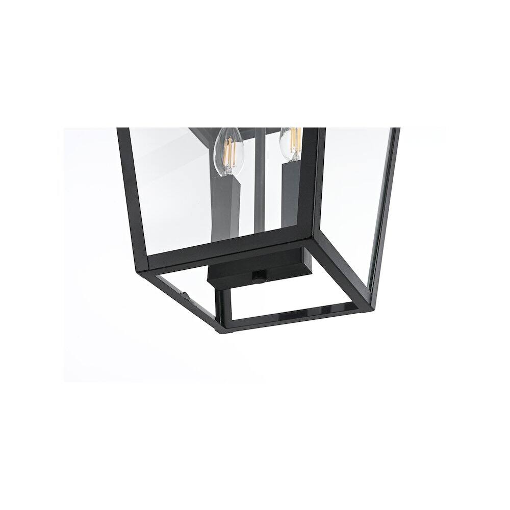 Alt View 1. Elegant Lighting - Frankford 7 inch Outdoor Pendant in Black - Black.
