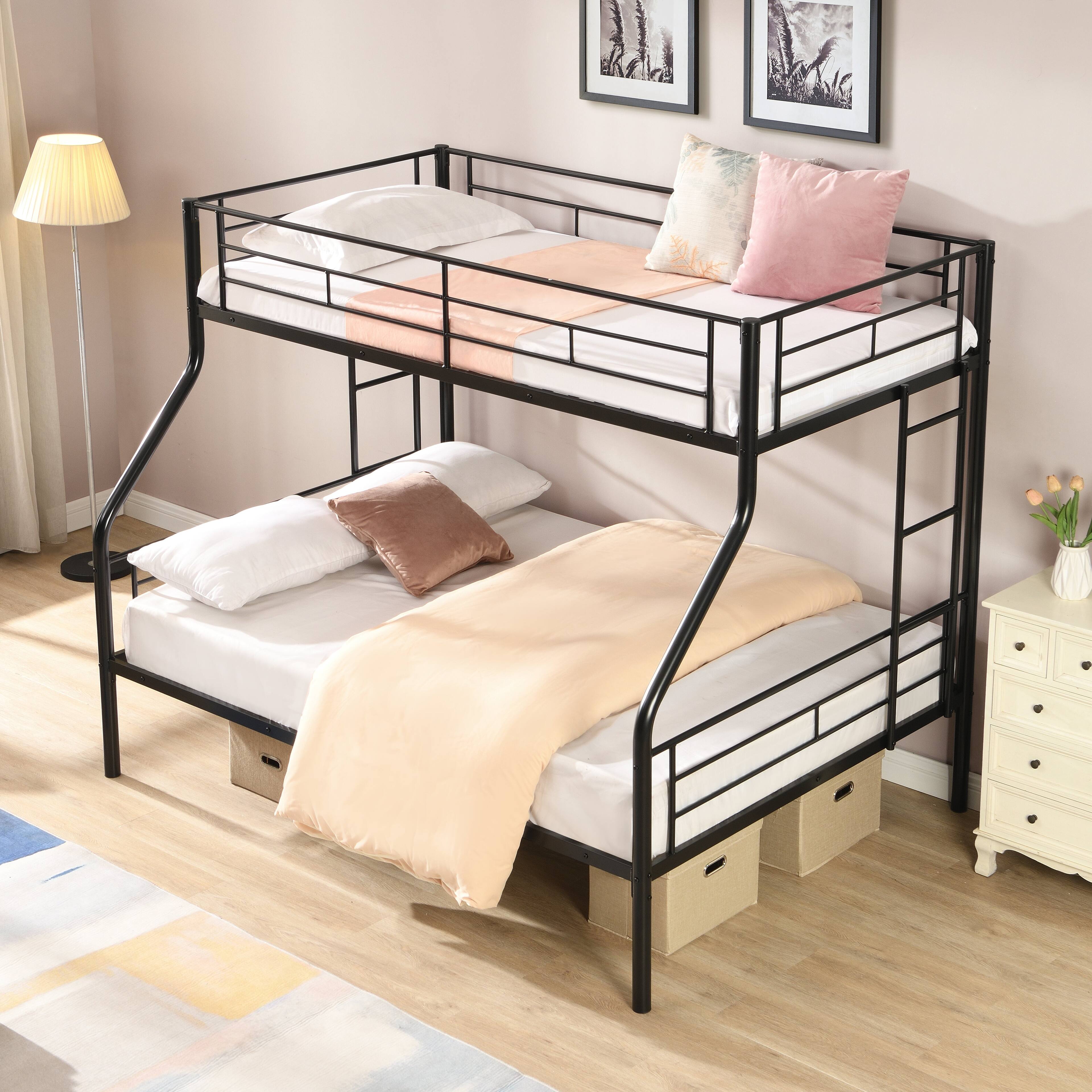 Alt View 3. Boyel Living - Twin Over Full Metal Bunk Bed, Large Under-Bed Storage, No Box Spring Needed, Easy Assembly - Black.