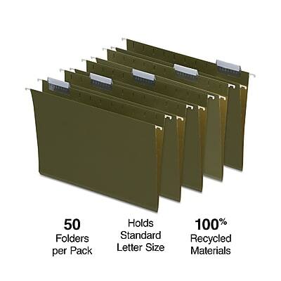 50 Folders per Pack  
Holds Standard Letter Size  
100% Recycled Materials