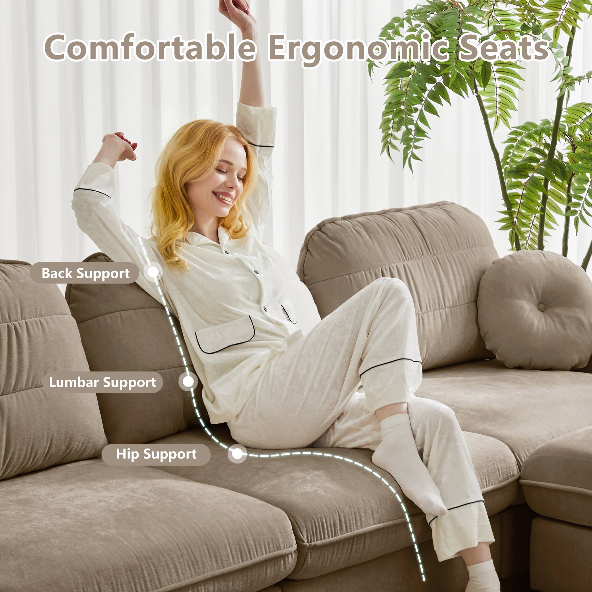 Comfortable Ergonomic Seats

- Back Support
- Lumbar Support
- Hip Support