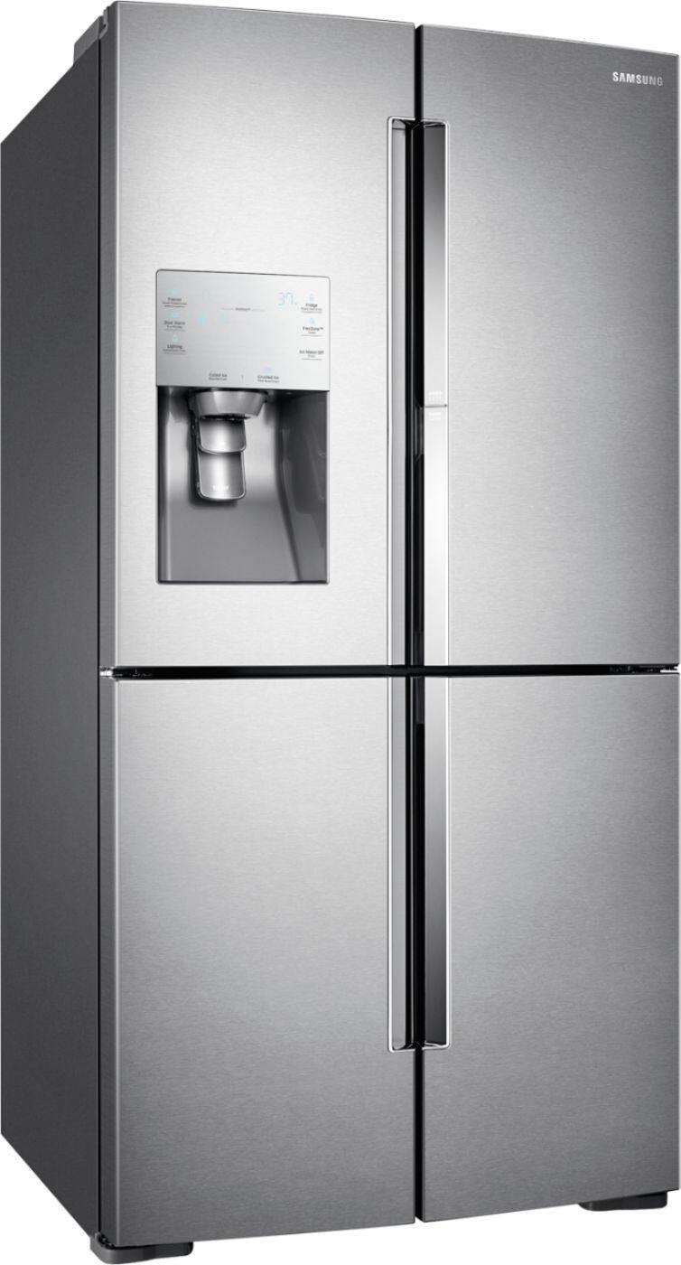 Angle. Samsung - 27.8 cu. ft. 4-Door Flex French Door Refrigerator with Food ShowCase - Stainless steel.