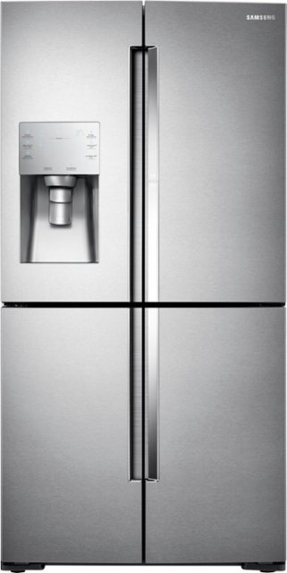 Front Zoom. Samsung - 27.8 Cu. Ft. 4-Door Flex French Door Fingerprint Resistant Refrigerator with Food ShowCase - Stainless steel.