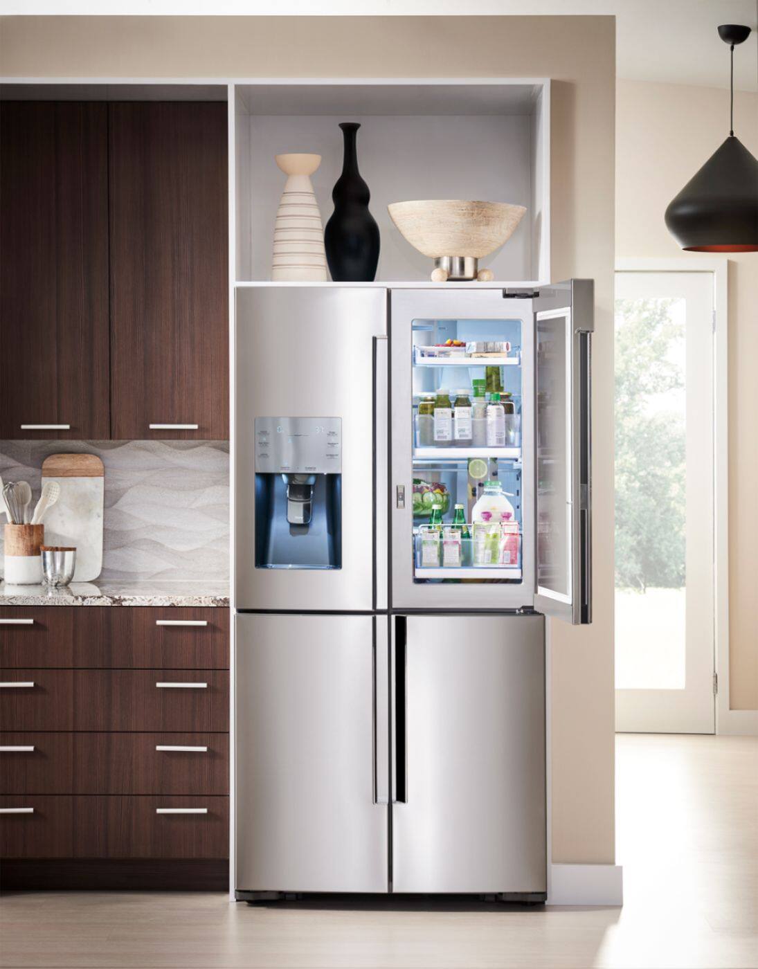 Alt View 17. Samsung - 27.8 cu. ft. 4-Door Flex French Door Refrigerator with Food ShowCase - Stainless steel.