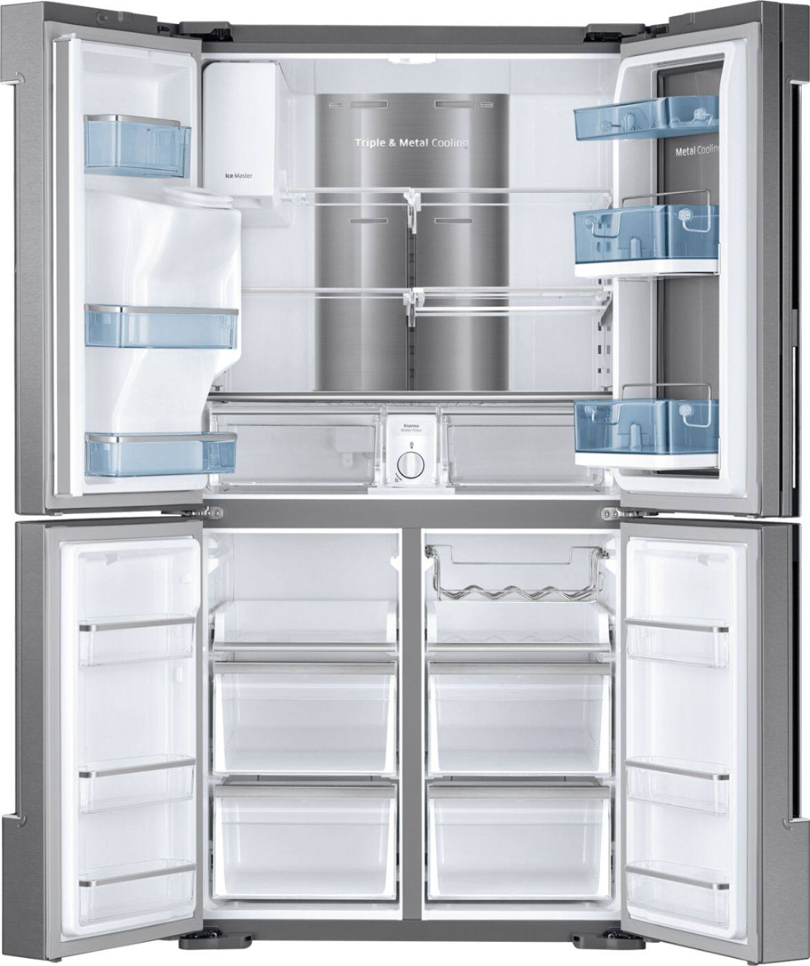 Alt View 2. Samsung - 27.8 cu. ft. 4-Door Flex French Door Refrigerator with Food ShowCase - Stainless steel.