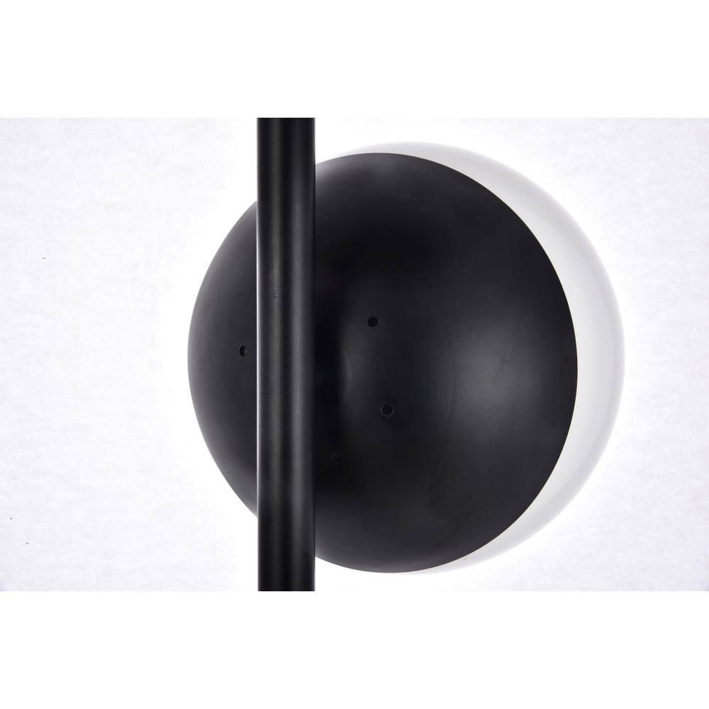 Back. Living District - Eclipse 3 Lights Black Floor Lamp With Frosted White Glass - Black And Frosted White.
