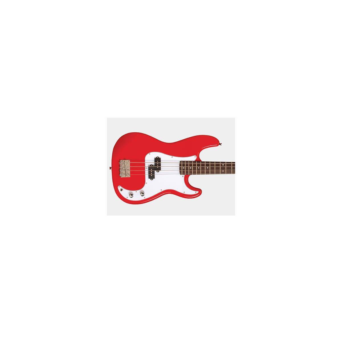 Alt View 1. Austin - Austin APB200 Series Double Cutaway Bass Guitar, Red.