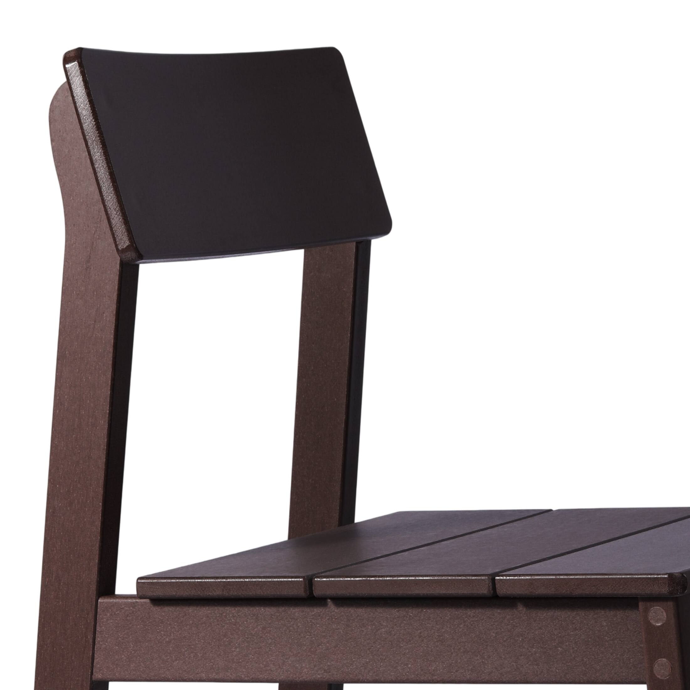 Alt View 5. WestinTrends - WestinTrends Paloma 7-Piece Modern HDPE Outdoor Patio Dining Table Set With Umbrella Hole - Dark Brown.