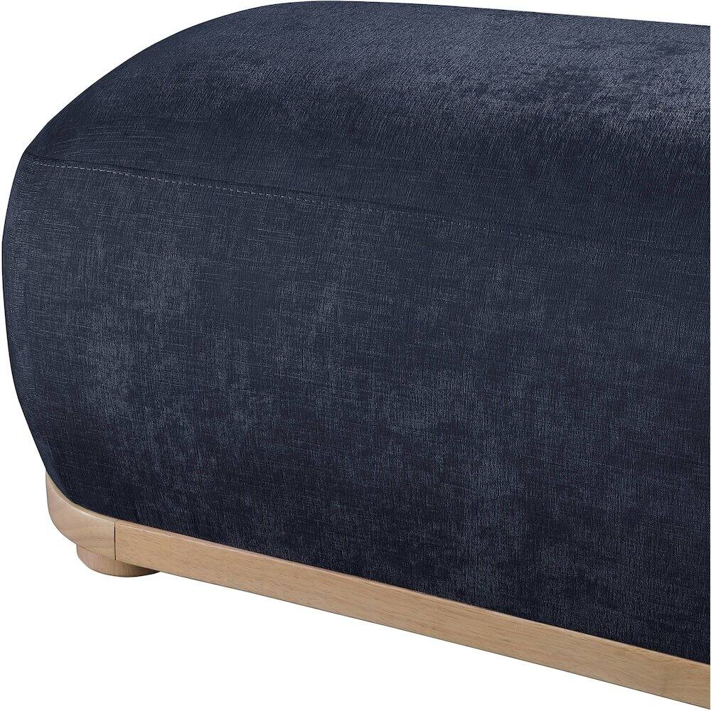Alt View 4. Meridian Furniture - Calum Navy Chenille Fabric Bench - Blue.