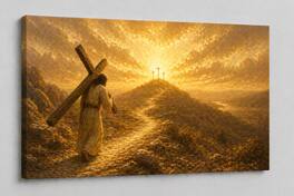 FC Design Large Canvas 24x36" Ready to Hang Golden Color Sacrifice ...