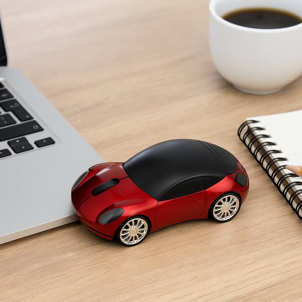 Left. Sanoxy - 2.4GHz Wireless Car Shape Optical Mouse USB Receiver (Red) - Red.