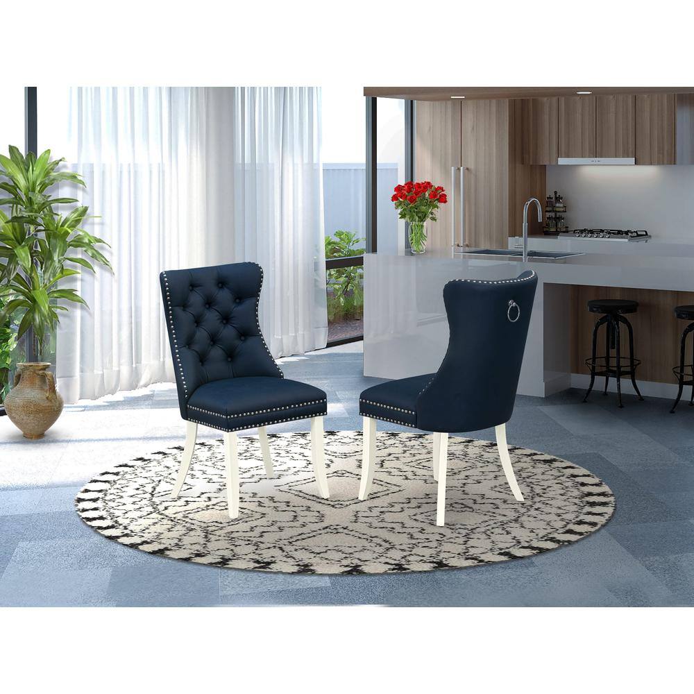 Alt View 2. East West Furniture - Parson Dining Chairs - White.