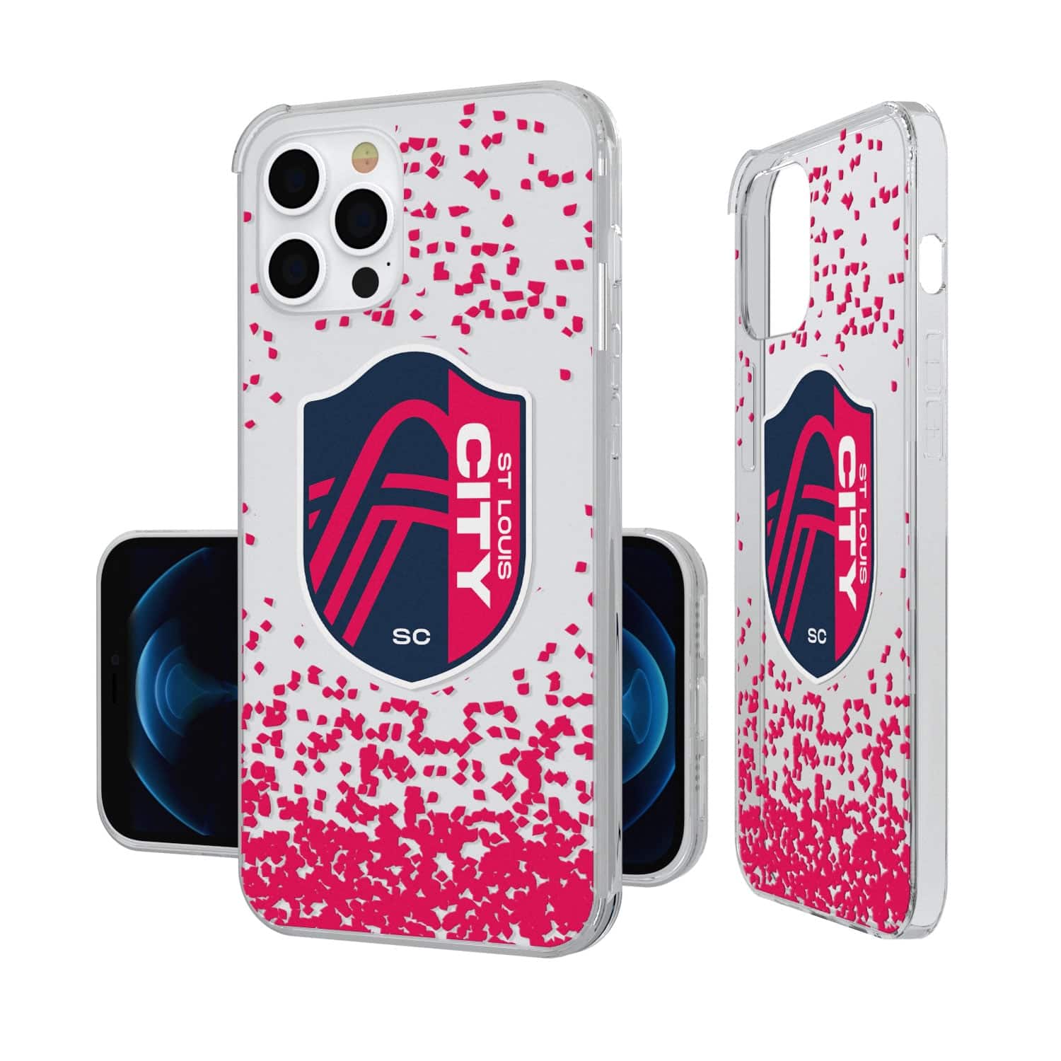 Keyscaper - MLS - St. Louis City SC iPhone Confetti Design Clear Case - 12/12 Pro - Red price history on PriceWatchPro